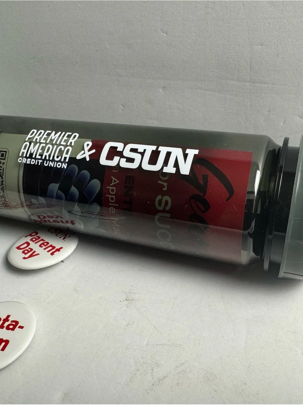 CSUN Swag lanyard, Water bottle, Pins, Stickers Cal Northridge